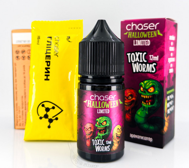 Рідина Chaser Halloween Limited Salt Toxic Worms 30ml 50mg зі смаком малини, журавлини та лимона (набір компонентів)