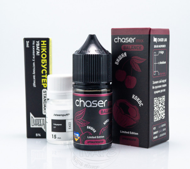 Жидкость Chaser Mix Balance Salt Вишня Кокос 30ml 65mg (набор компонентов)