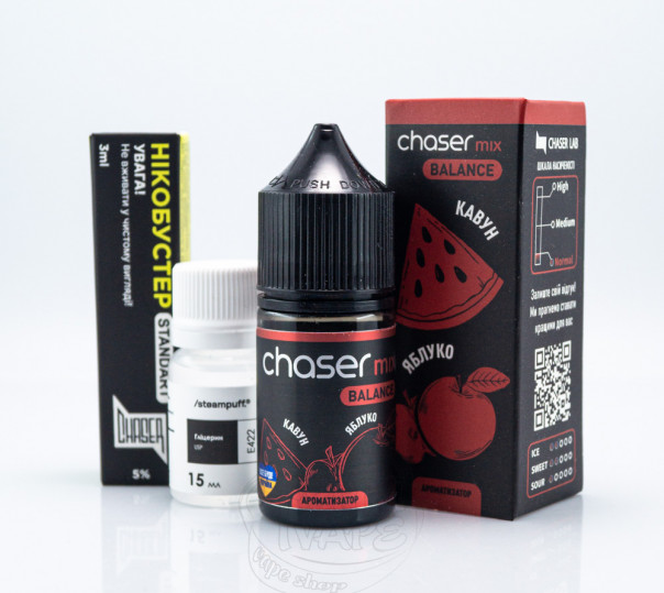 Жидкость Chaser Mix Balance Salt Арбуз Яблоко 30ml 50mg (набор компонентов)