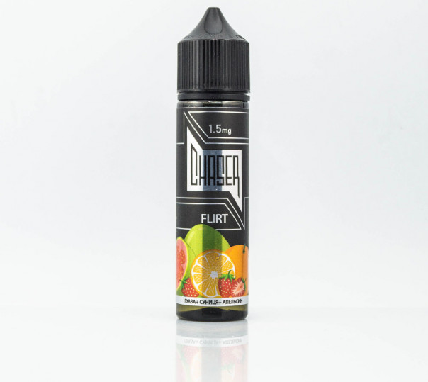 Рідина Chaser Black Organic Flirt 60ml 1.5mg на органічному нікотині зі смаком гуави, полуниці та апельсина