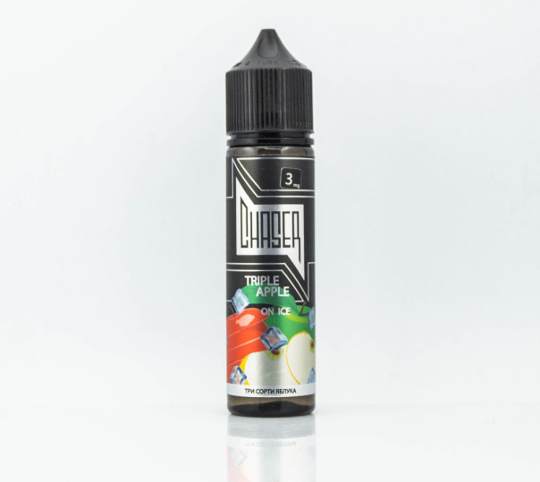 Рідина Chaser Black Organic Triple Apple On Ice 60ml 0mg без нікотину зі смаком яблука з холодком