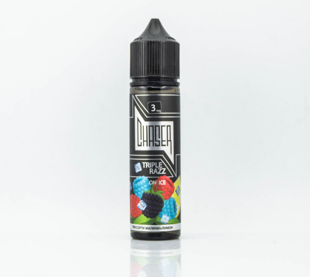 Рідина Chaser Black Organic Triple Razz on Ice 60ml 1.5mg на органічному нікотині зі смаком ягід з холодком