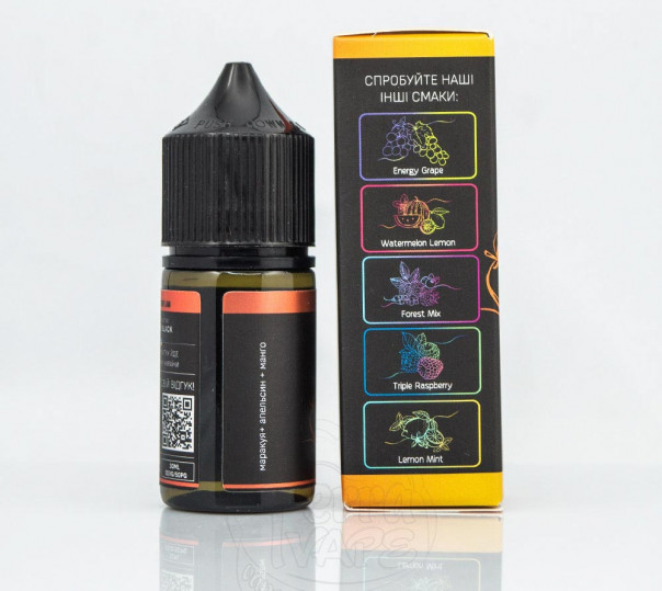 Рідина Chaser Black Salt New Bali 30ml 30mg на сольовому нікотині зі смаком апельсина, маракуї та манго