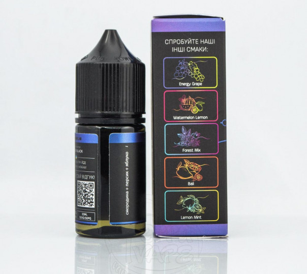 Рідина Chaser Black Salt New Blackcurrant Peach Apple 30ml 30mg на сольовому нікотині зі смаком смородини, персика і яблука