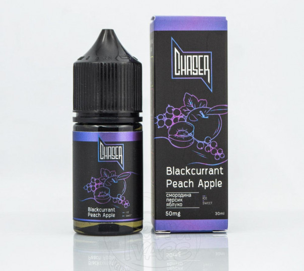 Рідина Chaser Black Salt New Blackcurrant Peach Apple 30ml 30mg на сольовому нікотині зі смаком смородини, персика і яблука