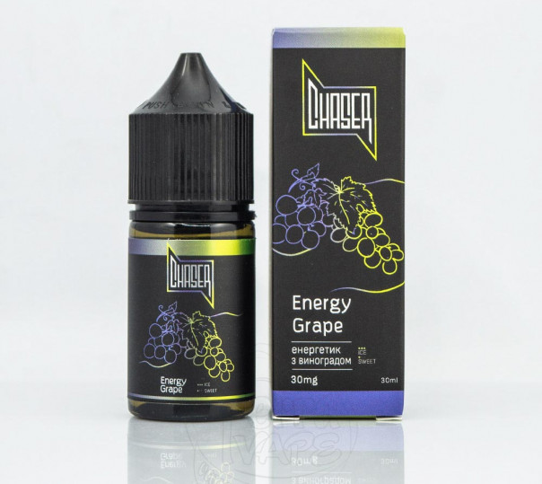 Рідина Chaser Black Salt New Energy Grape 30ml 30mg на сольовому нікотині зі смаком виноградного енергетика