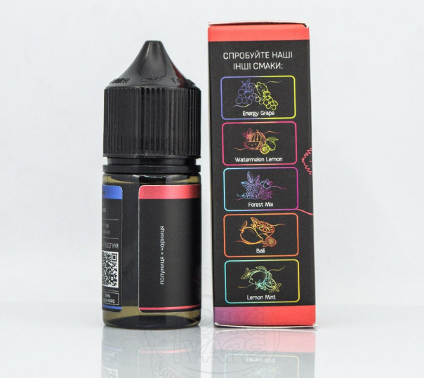 Рідина Chaser Black Salt New Strawberry Blueberry 30ml 30mg на сольовому нікотині зі смаком полуниці та чорниці