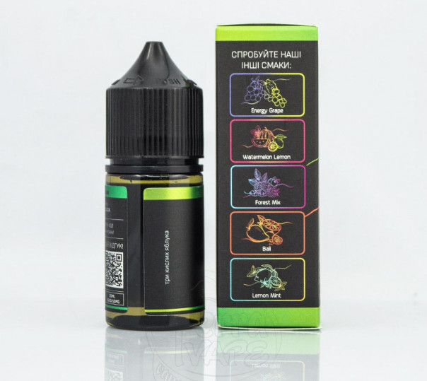 Рідина Chaser Black Salt New Triple Sour Apple 30ml 30mg на сольовому нікотині зі смаком кислих яблук