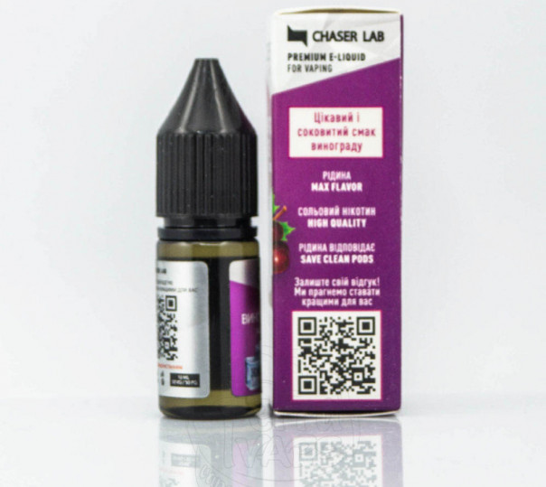 Рідина Chaser For Pods Salt Виноград Ice 10ml 30mg на сольовому нікотині