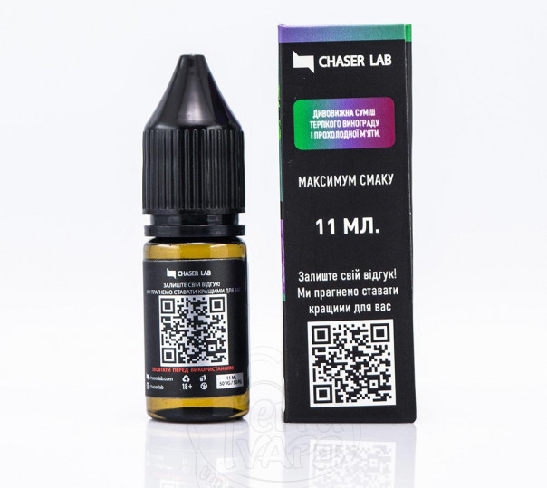 Рідина Chaser Lux Salt Grape Mint 11ml 30mg на сольовому нікотині зі смаком винограду з м'ятою