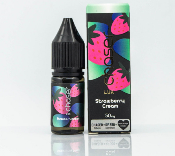 Рідина Chaser Lux Salt Strawberry Cream 11ml 30mg на сольовому нікотині зі смаком полуниці з вершками