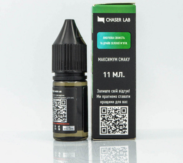 Рідина Chaser Lux Salt Turbo Mint 11ml 30mg на сольовому нікотині зі смаком м'яти