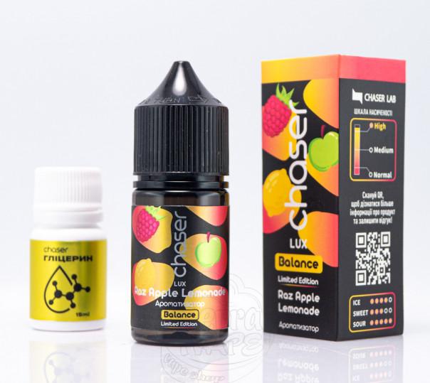 Жидкость Chaser Lux Salt Raz Apple Lemonade 30ml 50mg зі смаком малиново-яблучного лимонаду (набор компонентов)