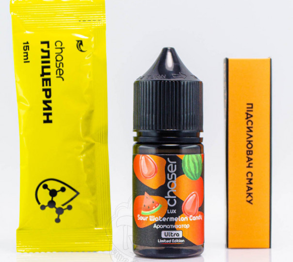 Рідина Chaser Lux Salt Sour Watermelon Candy 30ml 50mg зі смаком кавунових цукерок (набір компонентів)