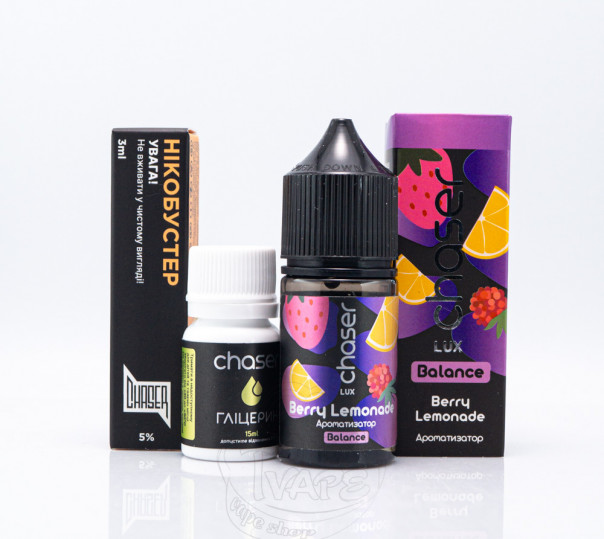 Жидкость Chaser Lux Salt Berry Lemonade 30ml 65mg вкусом ягодного лимонада (набор компонентов)