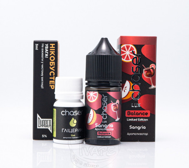 Рідина Chaser Lux Salt Sangria 30ml 65mg зі смаком сангрії (набір компонентів)