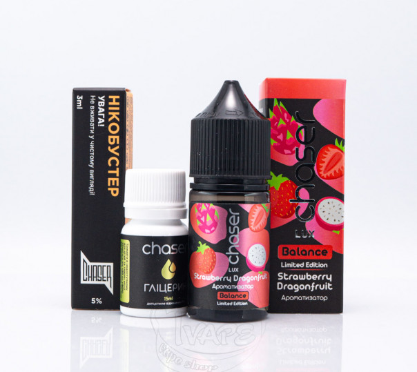 Жидкость Chaser Lux Salt Strawberry Dragonfruit 30ml 50mg со вкусом клубники и драгонфрута (набор компонентов)