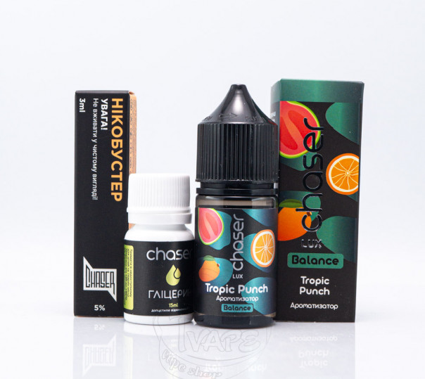 Рідина Chaser Lux Salt Tropic Punch 30ml 50mg зі смаком манго та апельсина (набір компонентів)