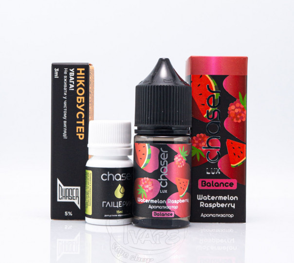 Рідина Chaser Lux Salt Watermelon Raspberry 30ml 50mg зі смаком кавуна та малини (набір компонентів)