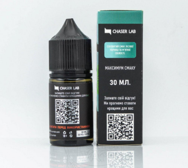 Рідина Chaser Lux Salt Blueberry Mint 30ml 30mg на сольовому нікотині зі смаком чорниці з м'ятою