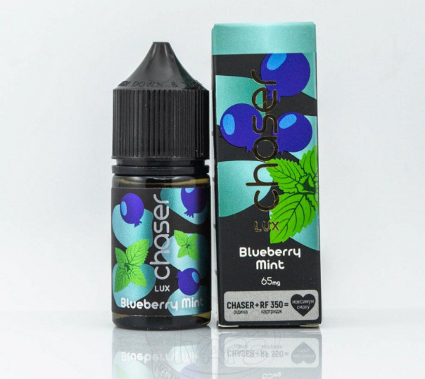 Рідина Chaser Lux Salt Blueberry Mint 30ml 30mg на сольовому нікотині зі смаком чорниці з м'ятою