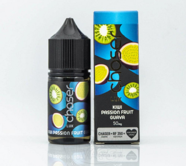 Рідина Chaser Lux Salt Kiwi Passion Fruit Guava 30ml 30mg на сольовому нікотині зі смаком ківі, маракуї та гуави