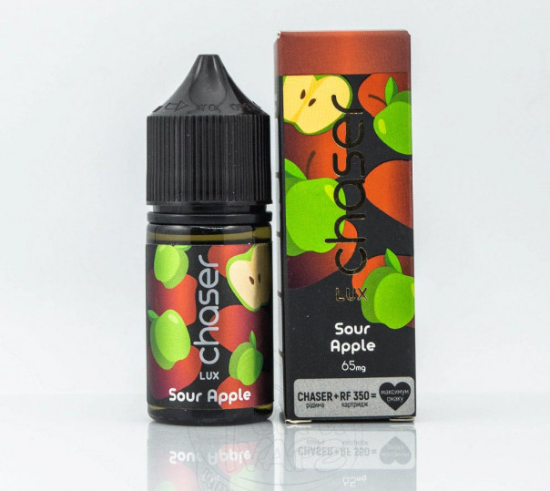 Жидкость Chaser Lux Salt Sour Apple 30ml 30mg на солевом никотине со вкусом кислого яблока