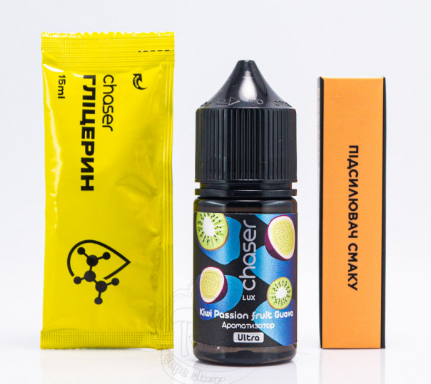 Рідина Chaser Lux Salt Kiwi Passion Fruit Guava 30ml 50mg зі смаком ківі, маракуї та гуави (набір компонентів)