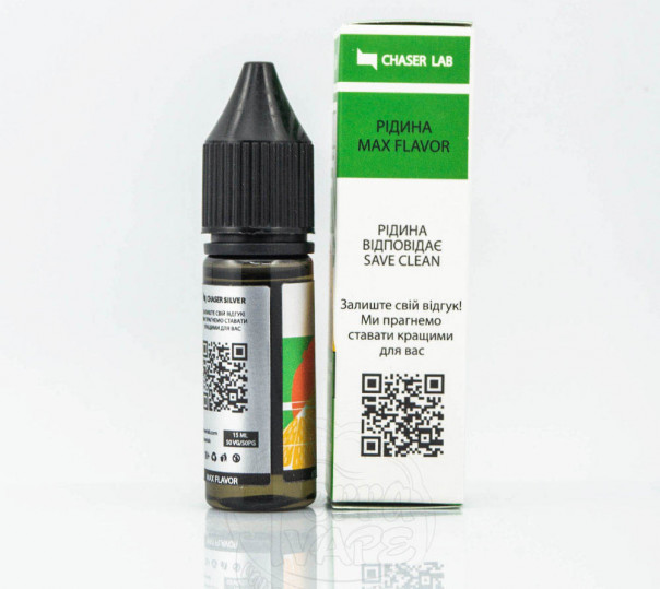 Рідина Chaser Silver Salt Bali Plus+ 15ml 30mg на сольовому нікотині зі смаком апельсина, маракуї та манго