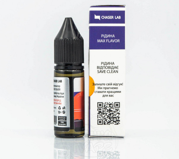 Жидкость Chaser Silver Salt Kreon X 15ml 30mg на солевом никотине со вкусом яблука, персика та смородини