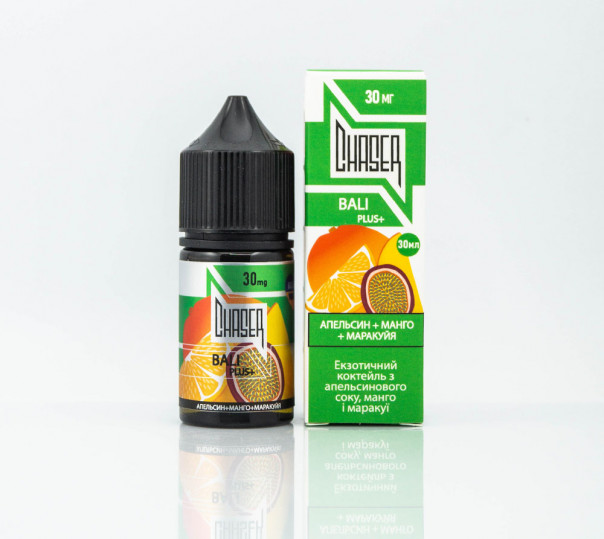 Рідина Chaser Silver Salt Bali Plus+ 30ml 30mg на сольовому нікотині зі смаком апельсина, маракуї та манго