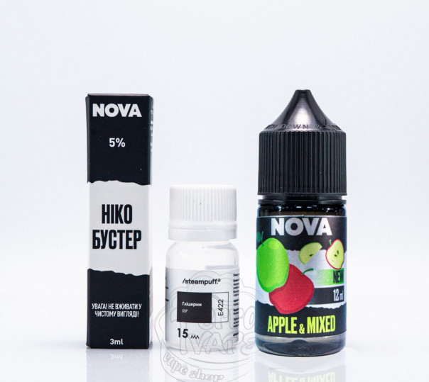 Рідина Nova Salt Apple Mixed 30ml 65mg зі смаком яблука (набір компонентів)