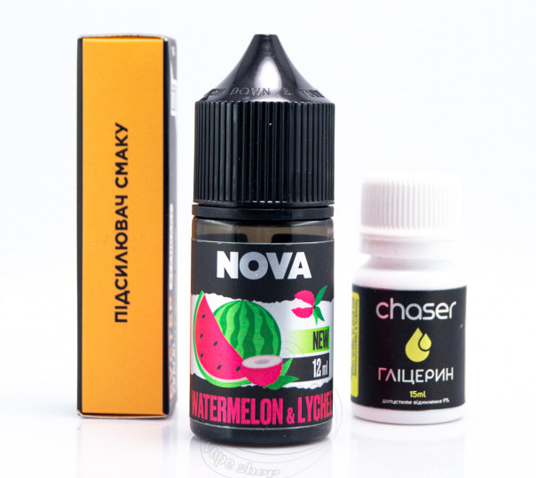 Рідина Nova Salt Watermelon Lychee 30ml 50mg зі смаком кавуна та лічі (набір компонентів)