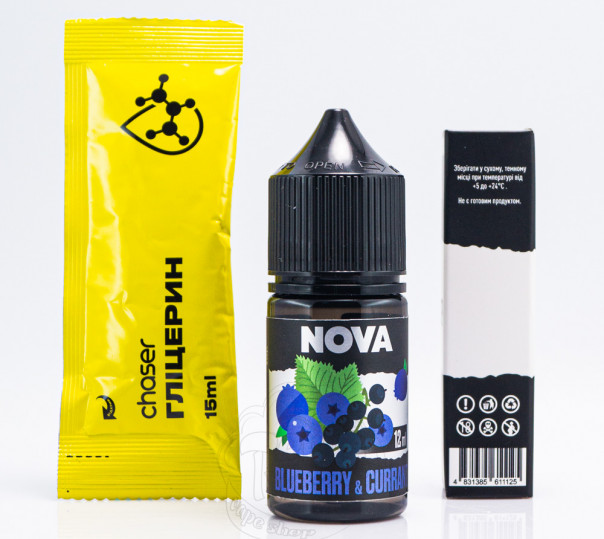 Жидкость Nova Salt Blueberry Currant 30ml 50mg со вкусом черники и смородины (набор компонентов)