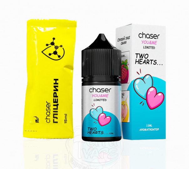 Рідина Chaser You&Me Limited Salt Two Hearts 30ml 65mg зі смаком персика та граната (набір компонентів)