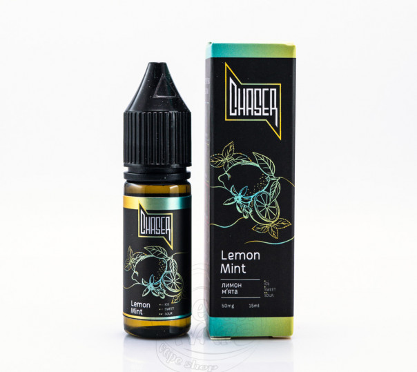 Рідина Chaser Black Salt New Lemon Mint 15ml 30mg на сольовому нікотині зі смаком лимона і м'яти