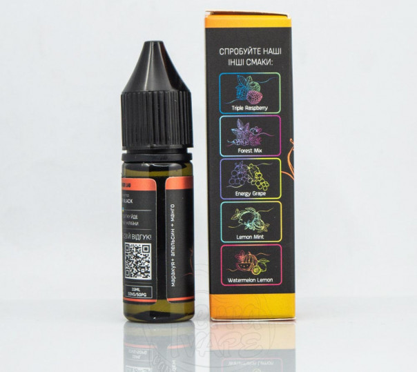 Рідина Chaser Black Salt New Bali 15ml 30mg на сольовому нікотині зі смаком апельсина, маракуї та манго