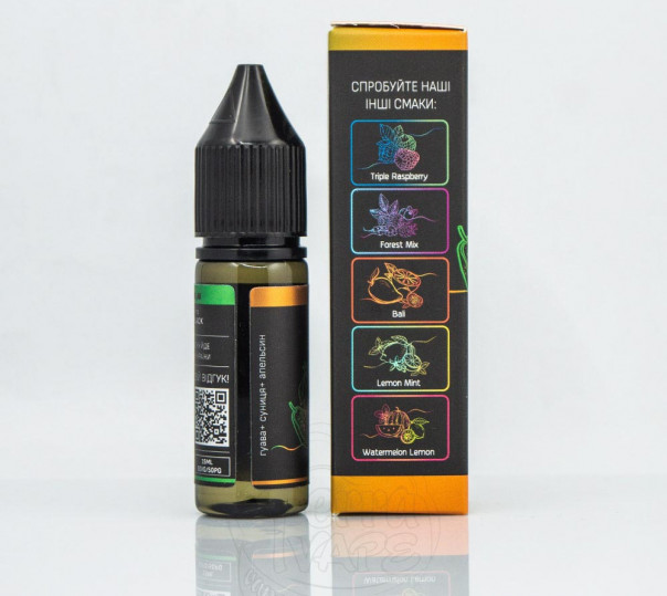 Рідина Chaser Black Salt New Flirt 15ml 30mg на сольовому нікотині зі смаком апельсина, полуниці та гуави