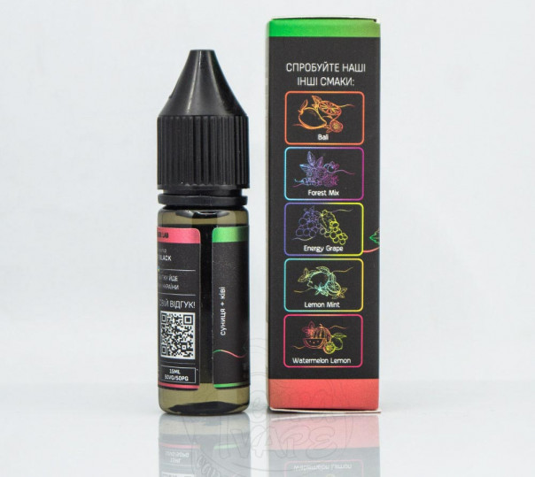 Рідина Chaser Black Salt New Kiwi Wild Strawberry 15ml 30mg на сольовому нікотині зі смаком ківі та суниці