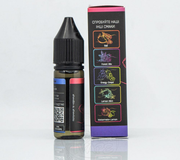 Жидкость Chaser Black Salt New Strawberry Blueberry 15ml 30mg на солевом никотине со вкусом клубники и черники