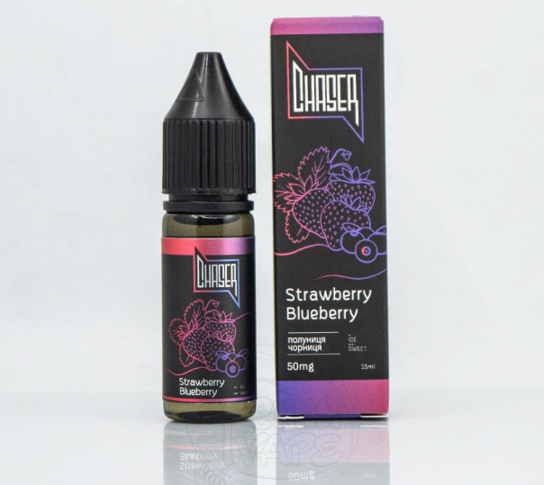 Рідина Chaser Black Salt New Strawberry Blueberry 15ml 30mg на сольовому нікотині зі смаком полуниці та чорниці