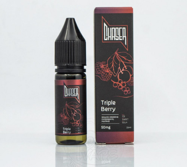 Рідина Chaser Black Salt New Triple Berry 15ml 30mg на сольовому нікотині зі смаком ягід