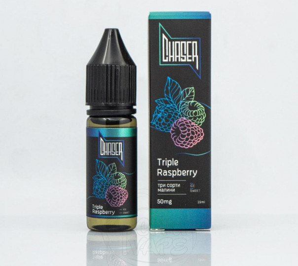 Рідина Chaser Black Salt New Triple Raspberry 15ml 30mg на сольовому нікотині зі смаком малини