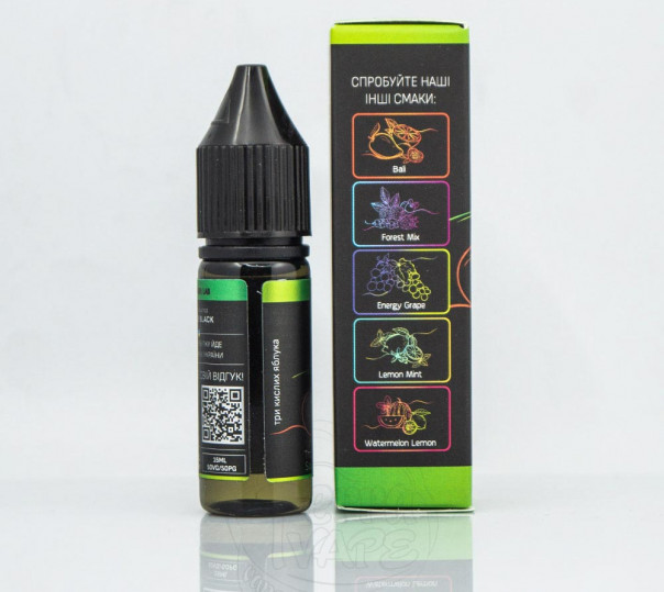 Рідина Chaser Black Salt New Triple Sour Apple 15ml 30mg на сольовому нікотині зі смаком кислих яблук