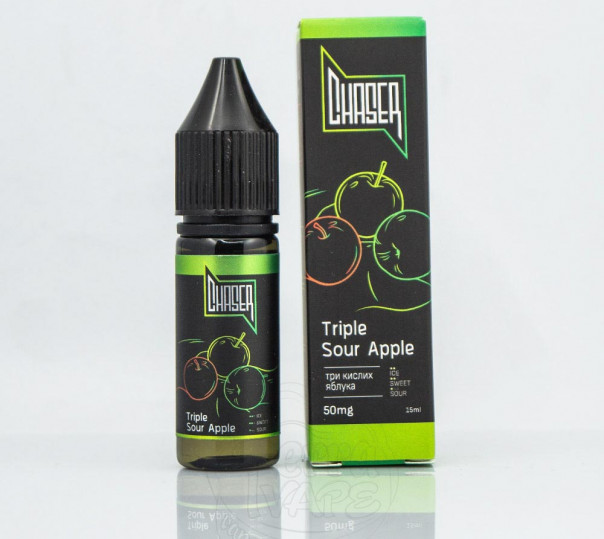 Жидкость Chaser Black Salt New Triple Sour Apple 15ml 30mg на солевом никотине со вкусом кислых яблок