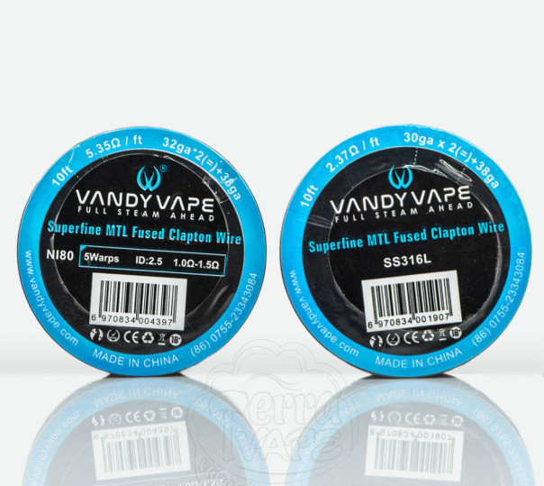 Vandy Vape Superfine MTL Fused Clapton Wire (катушка 304см)