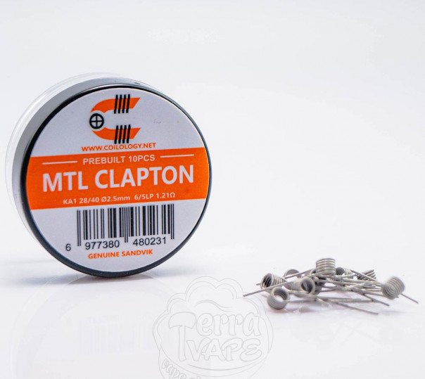 Спірали Coilology Pre-built MTL Clapton Coil Ka1 1.21Ом 10штук (готовий койл для вейпу)