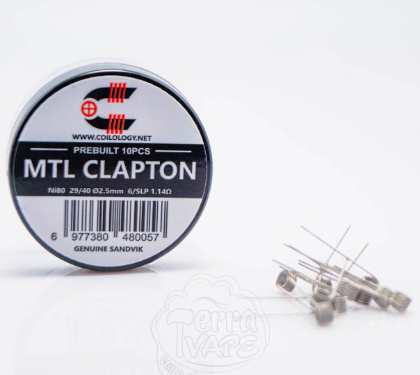 Спірали Coilology Pre-built MTL Clapton Coil Ni80 1.14Ом 10штук (готовий койл для вейпу)