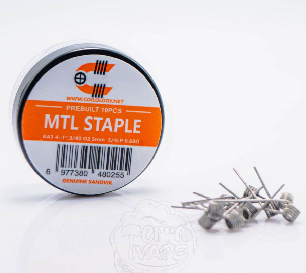 Спіралі Coilology Pre-built MTL Staple Coils KA1 0.68 Ом 10 штук (готовий койл для вейпу)