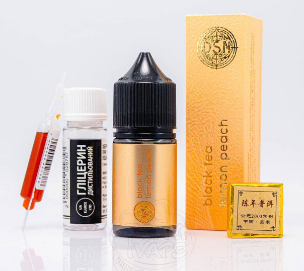 Жидкость DSM Tea Salt Black Tea Lemon Peach 30ml 50mg со вкусом черного чая с лимоном и персиком (набор компонентов)